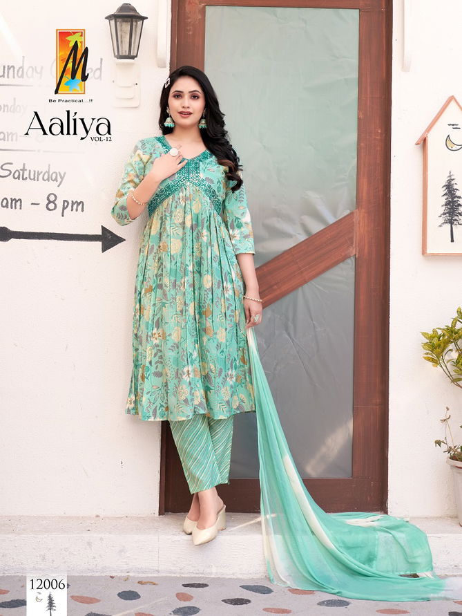 Aaliya Vol 12 By Master Foil Printed Kurti With Bottom Dupatta Wholesale Shop In Surat
